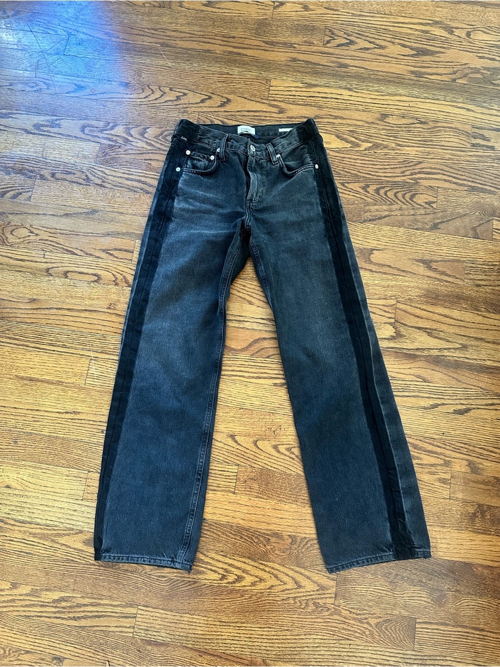 Citizens of Humanity Lindz Black Tuxedo Stripe Jeans 23/24